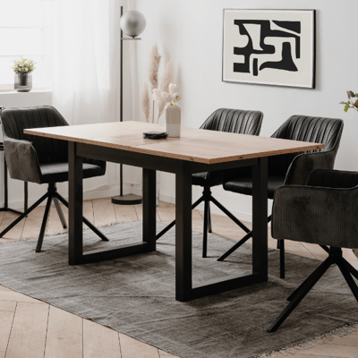 Verlengbare eettafel Damon 120/160x90 - eik/antraciet