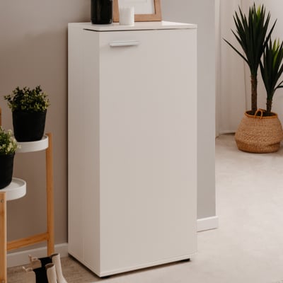 Schoenenkast Satine - 50x34x110cm - 1 deur - wit