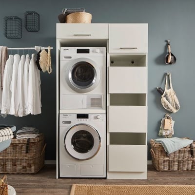 Wasmachinekastcombinatie Laundreezy | 118 x 68 x 200 cm | Wit Wasmachinekastcombinatie Laundreezy | 118 x 68 x 200 cm | Wit