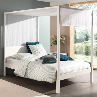 Hemelbed Charlotte 140x200 met voile - wit Hemelbed Charlotte 140x200 met voile - wit