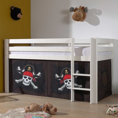 Halfhoogslaper Charlotte met bedtent Caribbean Pirates - wit Halfhoogslaper Charlotte met bedtent Caribbean Pirates - wit