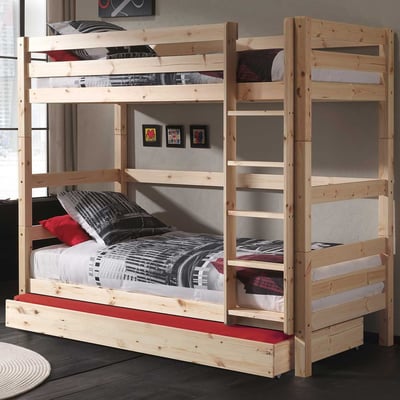 Stapelbed Claire hoog met bedlade - dennenhout