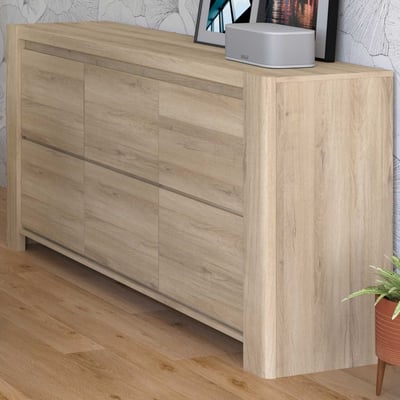 Dressoir Porto 155cm met 3 deuren - eikdecor