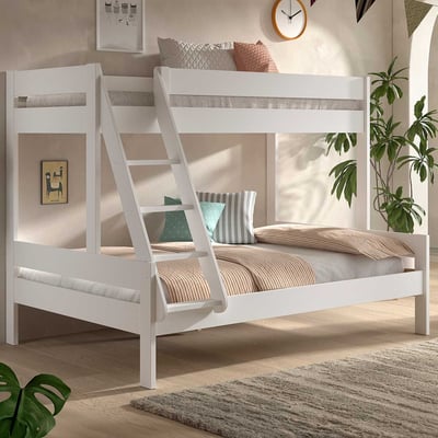 Stapelbed Primo - 90x200 & 140x200 - massief dennenhout - wit