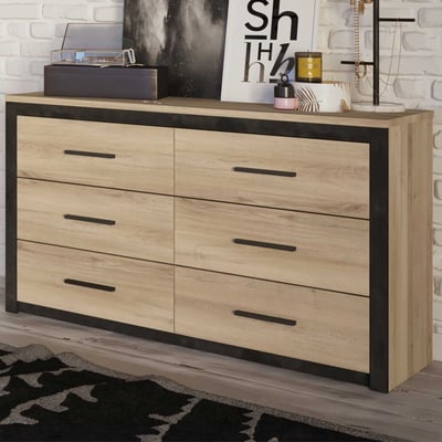 Ladekast Collins-Kronberg eik/Sidewalk zwart