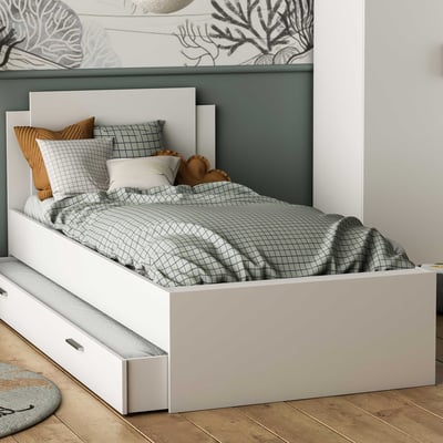 Bed Maura 90 x 190cm/200 cm-mat wit