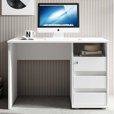 Bureau Primos 110cm met 3 lades - wit Bureau Primos 110cm met 3 lades - wit