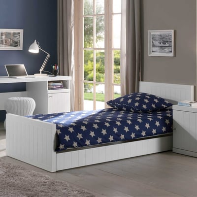 Kinderbed Robin 90x200 cm inclusief lattenbodem en bedlade - wit Kinderbed Robin 90x200 cm inclusief lattenbodem en bedlade - wit