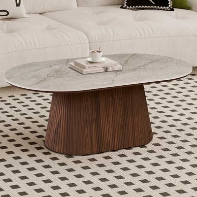 Salontafel Vigo - 120x70x44cm - gesinterde steen - marmerlook