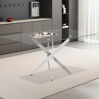 Eettafel Lasi | 160 x 90 x 77 cm | Glazen design Eettafel Lasi | 160 x 90 x 77 cm | Glazen design