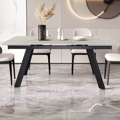 Verlengbare eettafel Hertha - 160-240 x 90 x 76 cm - beige 