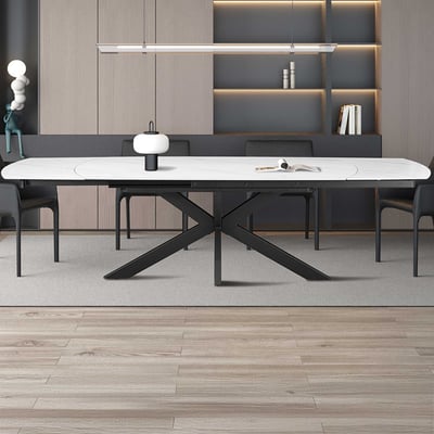 Verlengbare eettafel Aries - 160/240x90x77cm - gesinterde steen - marmer