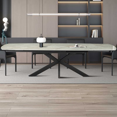 Verlengbare eettafel Aries - 160/240x90x77cm - gesinterde steen - beige