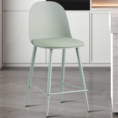 Barstoel Jasmin - 44x51x100cm - met kussen - grijs-groen