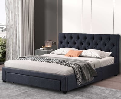 Tweepersoonsbed Siena 160x200 met lattenbodem en opbergruimte | antraciet Tweepersoonsbed Siena 160x200 met lattenbodem en opbergruimte | antraciet
