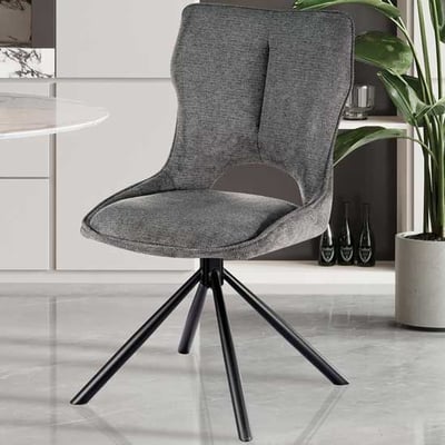 Eetkamerstoel Morris - 48x59.5x90cm - draaibaar - donkergrijze stof