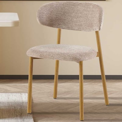 Eetkamerstoel Coco - 53x52x78cm - metaal/zandkleurige stof