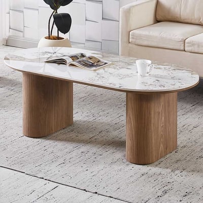 Salontafel Evora - 120x60x43cm - gesinterde steen - marmerlook
