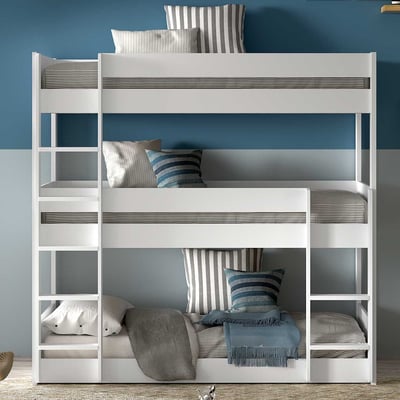 Stapelbed voor 3 personen Scott - 207x105x200 cm - Wit 