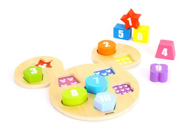 Houten cijferpuzzel Mickey Mouse