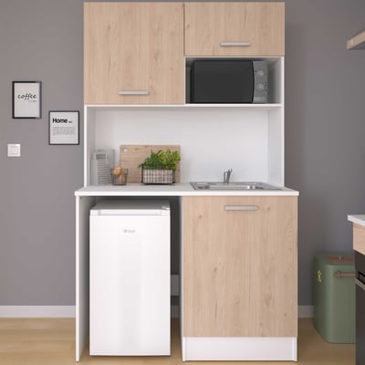 Kitchenette Unya - 120x60x203cm - 3 deuren - eikdecor