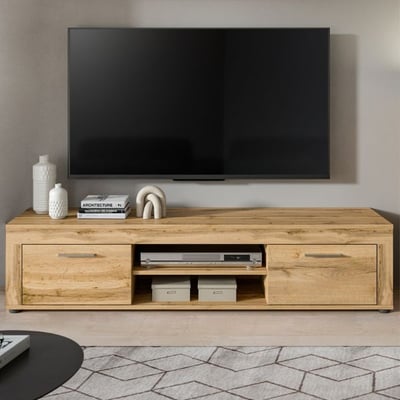 Tv-meubel Jam - 160x40x37cm - 2 deuren - Wotan eik