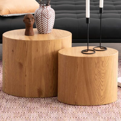 Wild Eiken salontafelset, 2 stuks, 33x48x40 cm