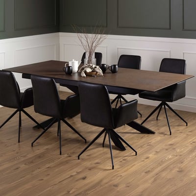 Roestbruine rechthoekige eettafel - 200/240x100cm