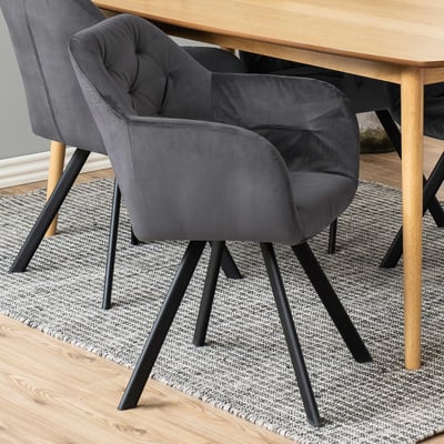 Draaibare eetkamerstoel Lola - donkergrijs