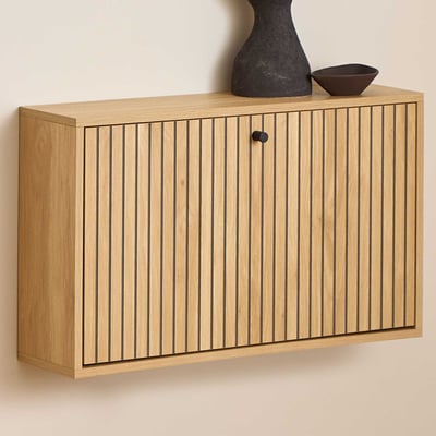 Schoenenkastje Albany - 72x17x43cm - wandmontage - eikdecor