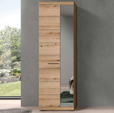 Kledingkast Scout Xonox - Evoke Oak - 62x197x37cm - Spiegel
