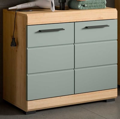Badmeubel Scout Xonox - Sage en Artisan Eik - 60x56x34 cm
