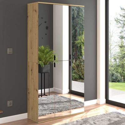 Kledingkast Projekt X Emob - Artisan Oak - 91x193x34 cm - Spiegeldeuren