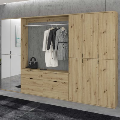 Kledingkast Projekt X Emob - Artisan Oak - 273x193x34 cm - Spiegel