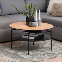Salontafel Marvin Ø80 - wilde eik/zwart