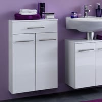 Badkamerkastje Small 50cm 1 lade & 2 deuren - hoogglans wit