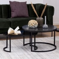 Set van 2 salontafels Spiro - zwart/grijs