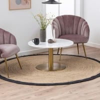 Ronde salontafel Carlos ø80cm - wit marmer/messing