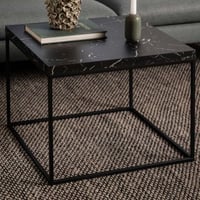 Salontafel Barossa - 60x60x45cm - zwart marmer