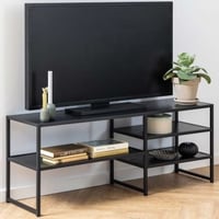 Tv-meubel Dover 120cm 3 legplanken industrieel - zwart
