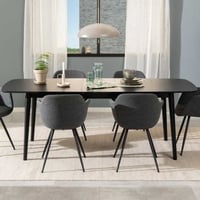 Montreux Rechthoekige Eettafel - Zwart Eikenfineer, 180/219x90cm
