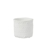 Bloempot immitatie gewoven cement wit large