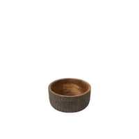 Kom mango hout bruin/zwart medium