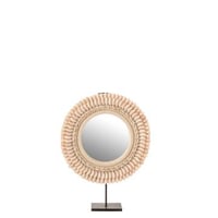 Spiegel op voet mona schelpen licht rose large