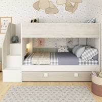 Stapelbed Easy - 90x200cm - met bedlade - cascina eikdecor/wit