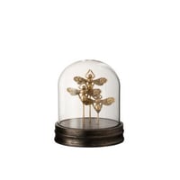 Stolp vlinder poly/glas goud