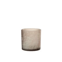 Windlicht gras glas beige large