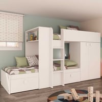 Stapelbed Beau (lattenbodem onderste bed niet inbegrepen) - wit