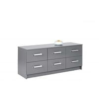 Ladekast Eden 122cm 6 lades - grafiet grijs