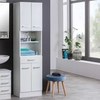 Kolomkast Ricca 50cm 4 deuren & 1 lade - wit 